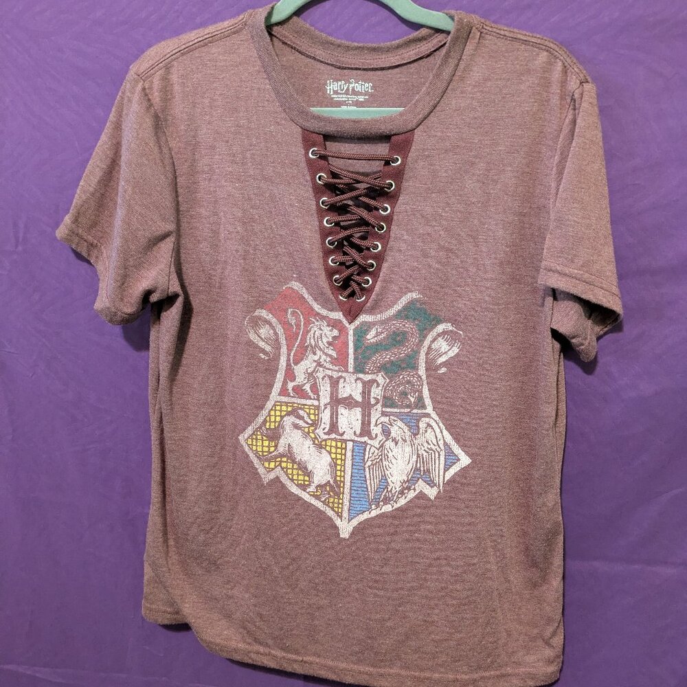 Hogwarts Crest Lace Up Graphic Tee